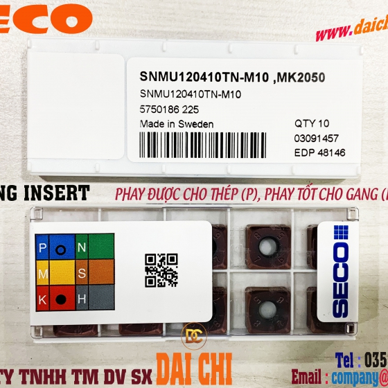 Mảnh Dao Phay chuyên Gang SECO SNMU120410TN-M10 MK2050
