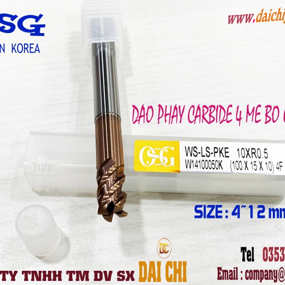 Dao Phay Carbide Bo Góc R 4 Me Loại Dài Đa Dụng OSG WS-LS-PKE W14100050K