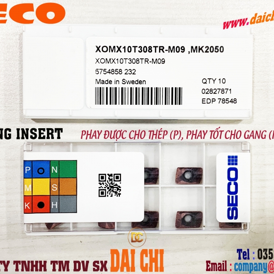 Mảnh Dao Phay Chuyên Gang SECO XOMX10T308TR-M09 MK2050